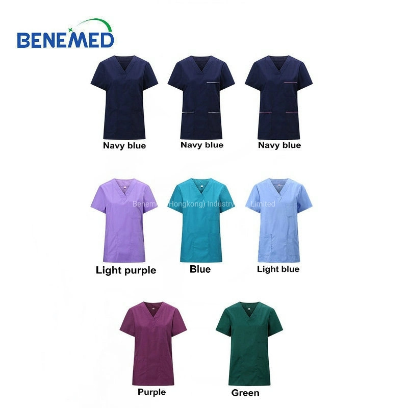 V Neck Split Suit Medical Uniform Scrubs Sets Unisex Anti Wrinkle Hospital Uniform