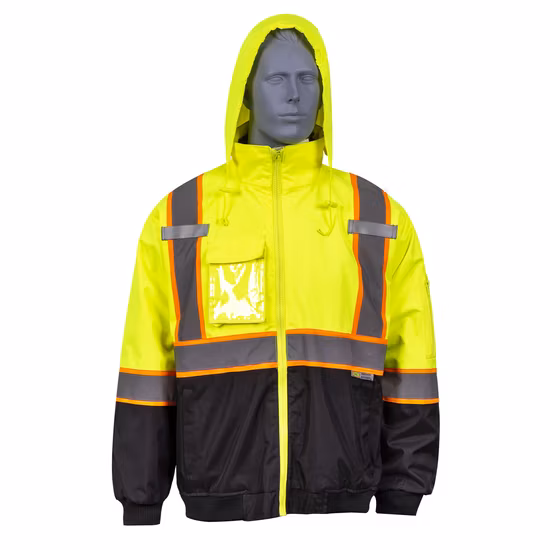 Sicherheits-Reflektor-Kapuzenpullover mit abnehmbaren Ärmeln, Fleece-gefüttert, gepolstertes Polyester, wasserdicht, abweisend und atmungsaktiv, Arbeitskleidung, Tc-Hi-Vis-Jacke, Chaqueta Reflec