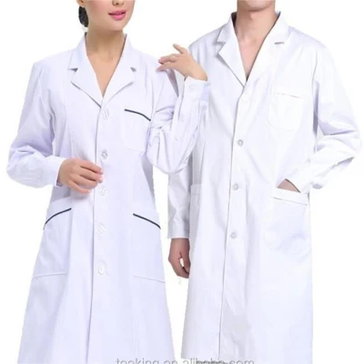 Weiße Overall-Krankenschwester-Uniform-Kleiderdesigns, personalisierte Wissenschaftler-Arzt-Labor-Arbeitskleidung für das Krankenhaus